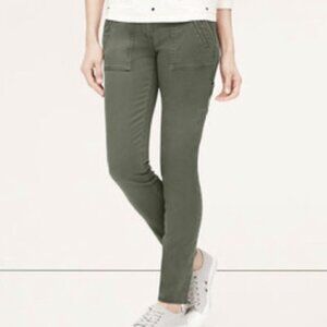 ANN TAYLOR LOFT Outlet Modern Skinny Ankle Olive Green Cropped Crop Jeans Pants